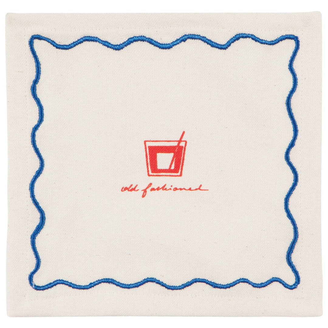 Happy Hour Cocktail Napkins Set of 4 Assorted: Off-White