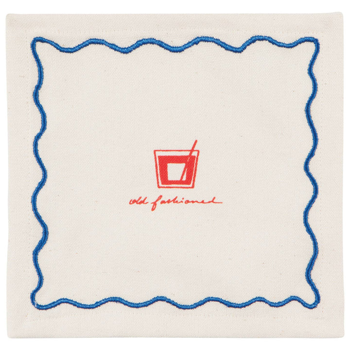 Happy Hour Cocktail Napkins Set of 4 Assorted: Off-White