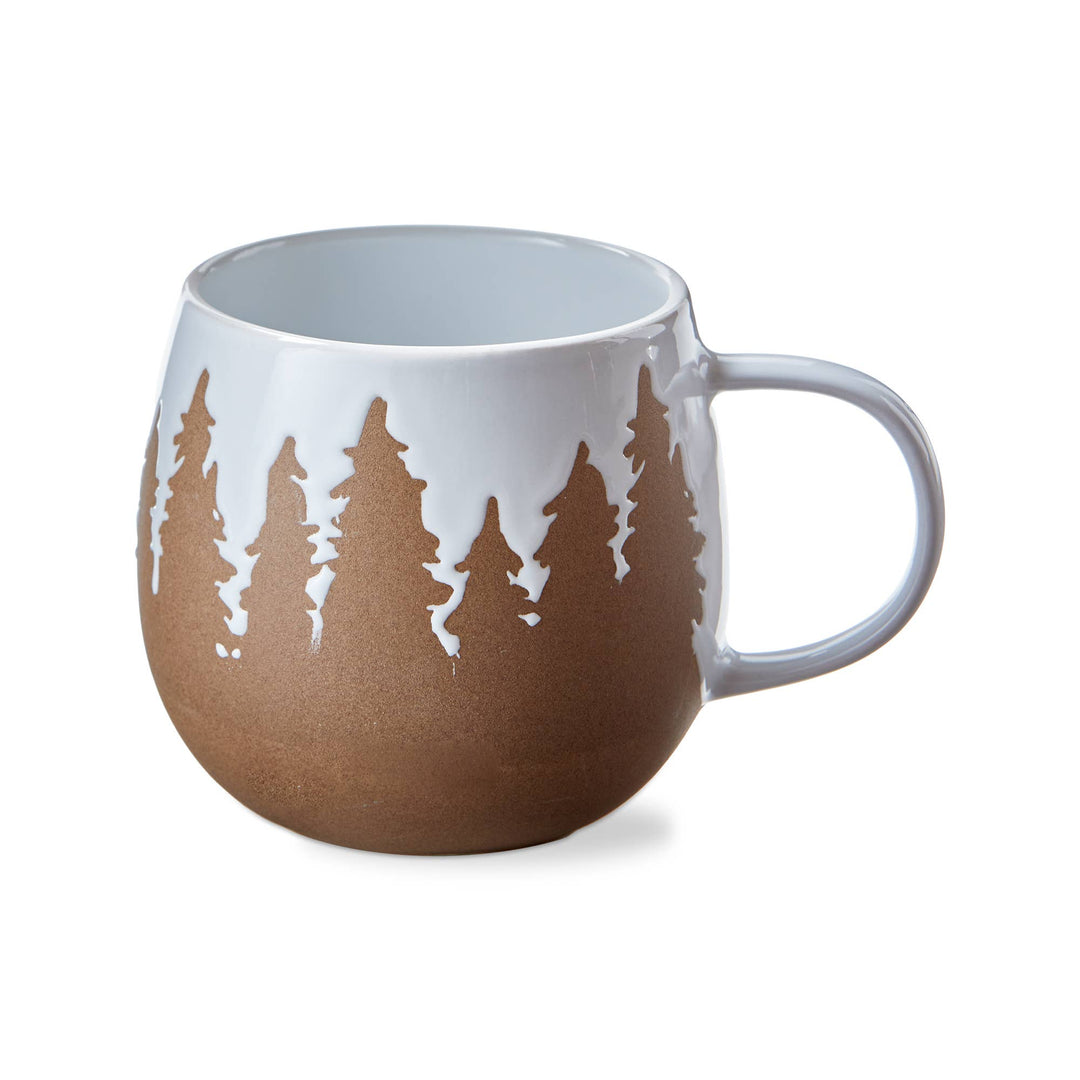 Northern Trees Christmas Mug Stoneware White Multi