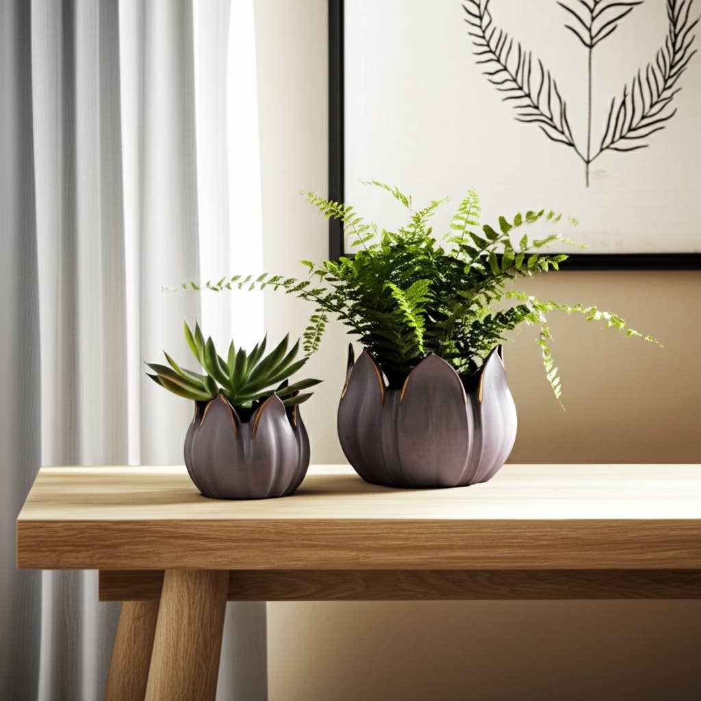 Ceramic Sculpted Petal Planter
