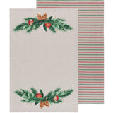 Deck The Halls Christmas Coordinated Dishtowels Set of 2
