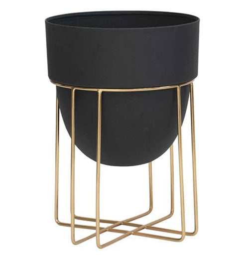 Black Planter With Stand