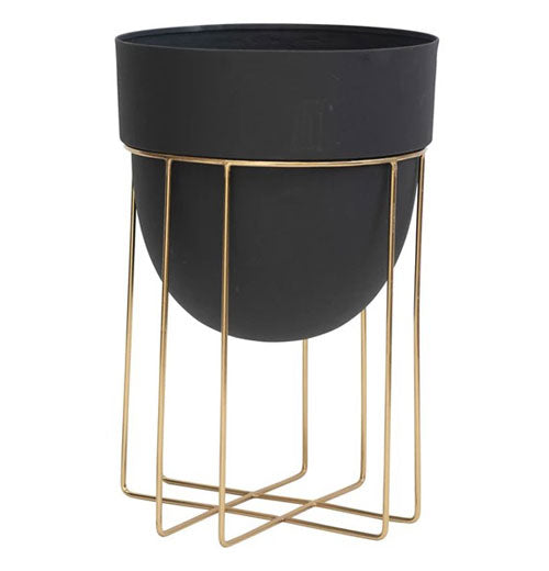 Black Planter With Stand