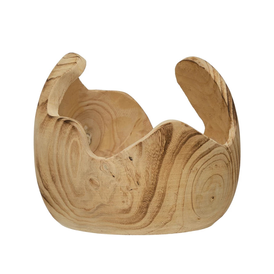 Organic Decorative Paulownia Wood Bowl