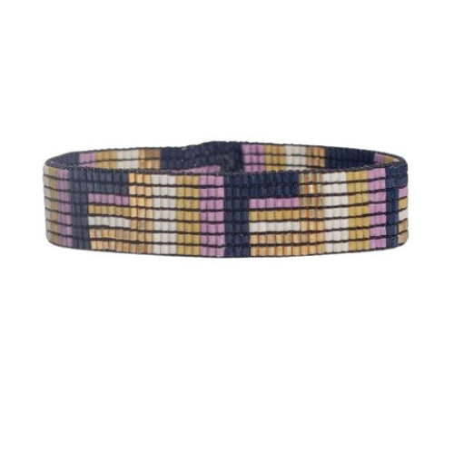 Alex Geo Stripe Beaded Stretch Bracelet