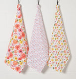 Cottage Floral Floursack Dishtowel Set of 3
