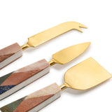Galicia Marble Cheese Knives, Set of 3