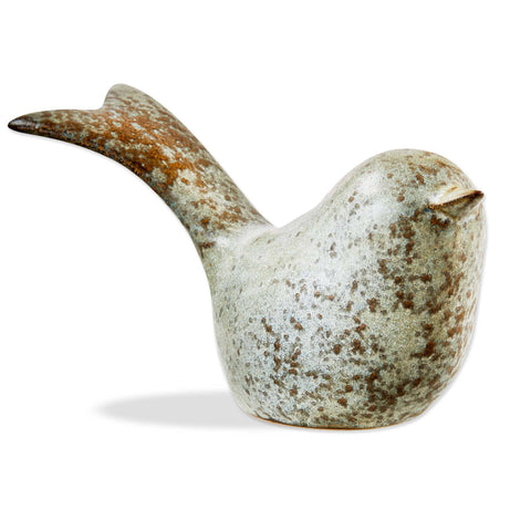 Long Tail Stoneware Bird Gray Everyday