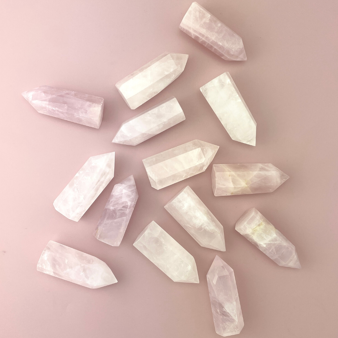 Natural Rose Quartz Crystal Point Spiritual Stone