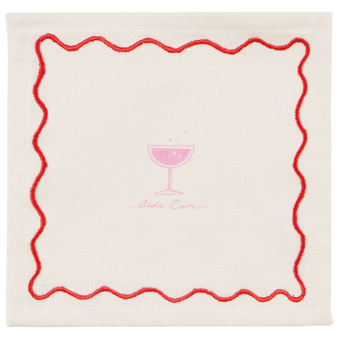 Happy Hour Cocktail Napkins Set of 4 Assorted: Off-White
