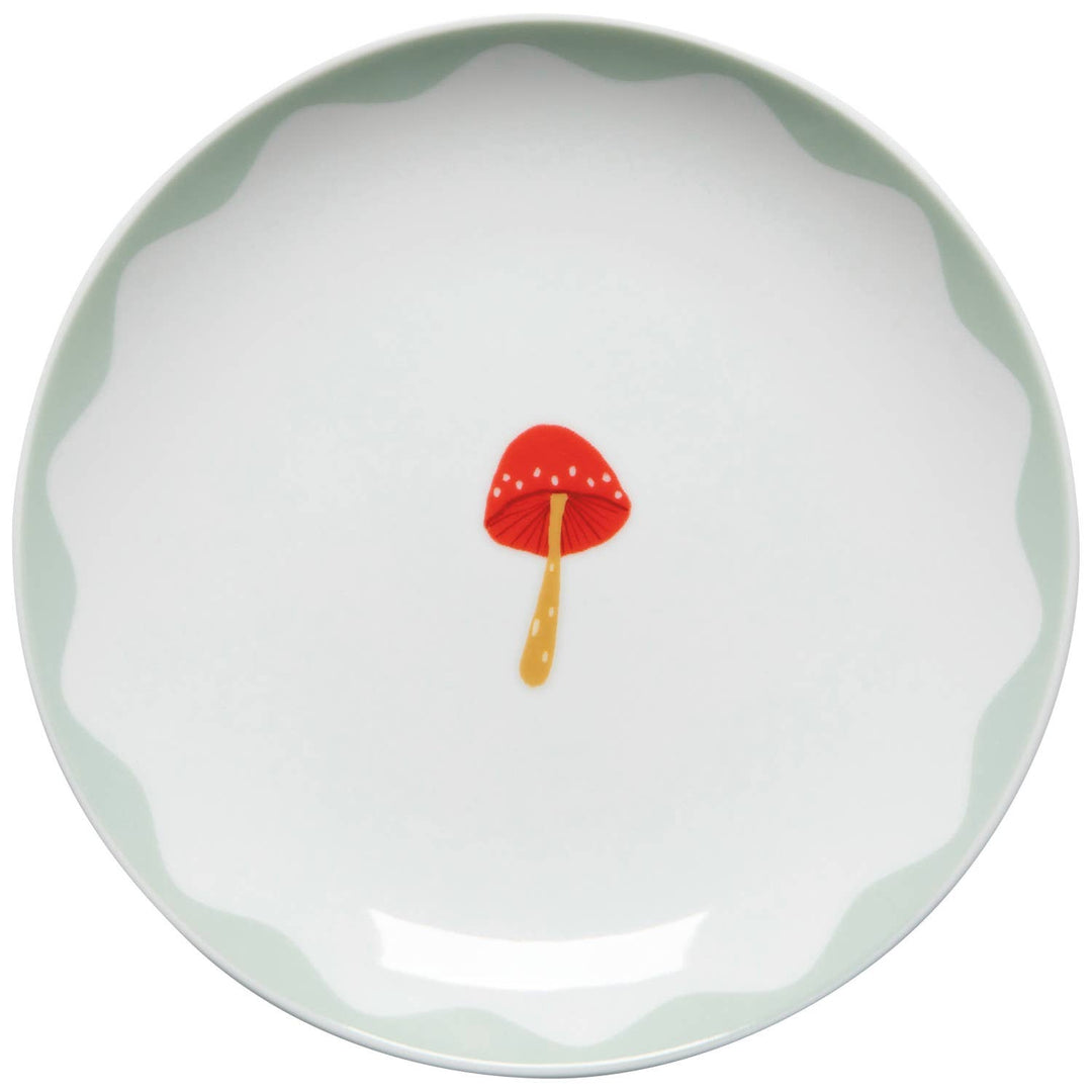 Mushroom Gems Appetizer Plates Set of 4: Off-White