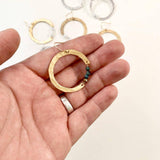 Handmade Halo Earrings: Gold Finish w/ Turquoise