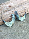Reversible Rust and Blue Patina Earrings
