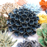 Ceramic Faux Flowers Succulents For Tabletop Or Wall Hangin: Peony Orange