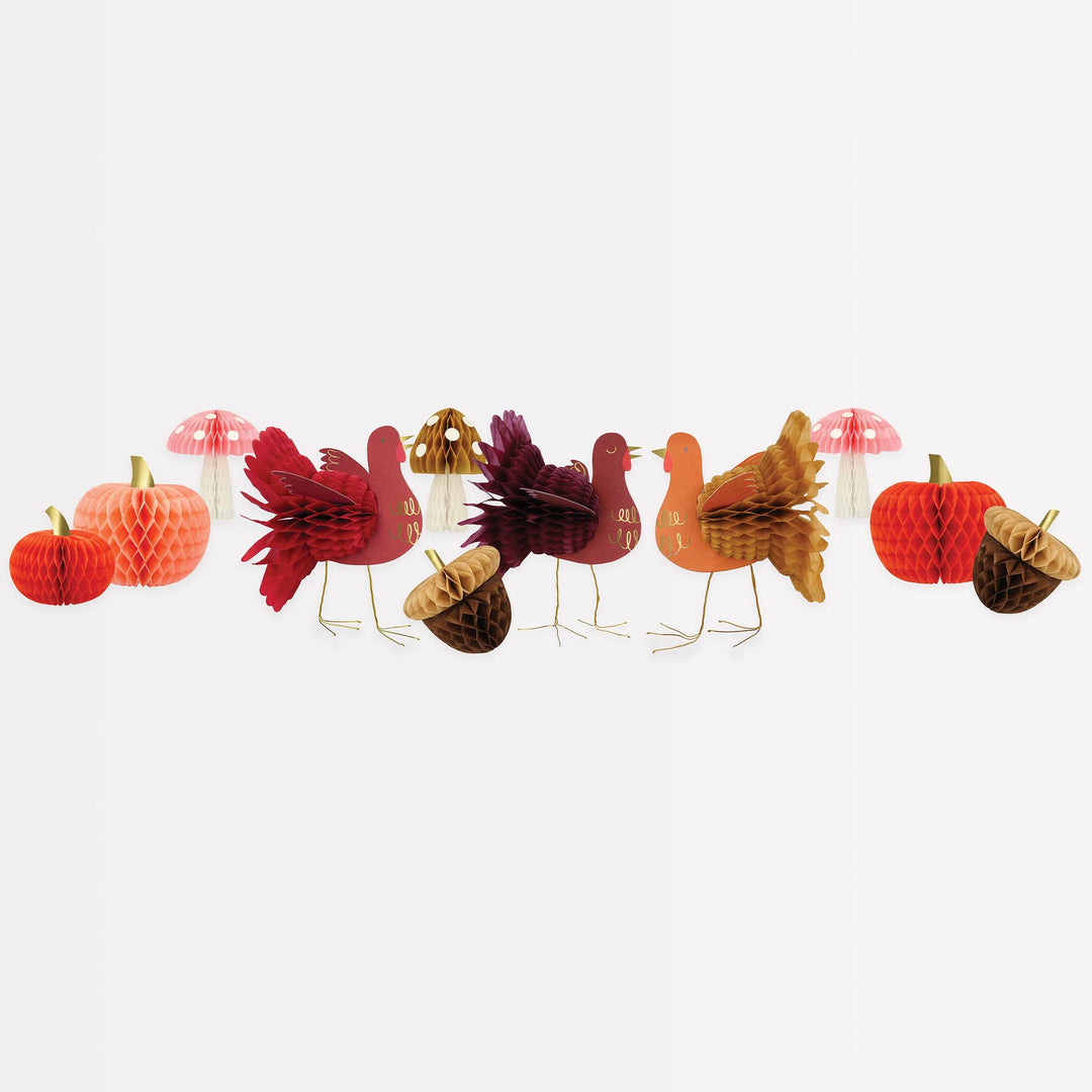 THANKSGIVING Mixed Thanksgiving Honeycomb Decorations