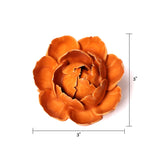 Ceramic Faux Flowers Succulents For Tabletop Or Wall Hangin: Peony Orange