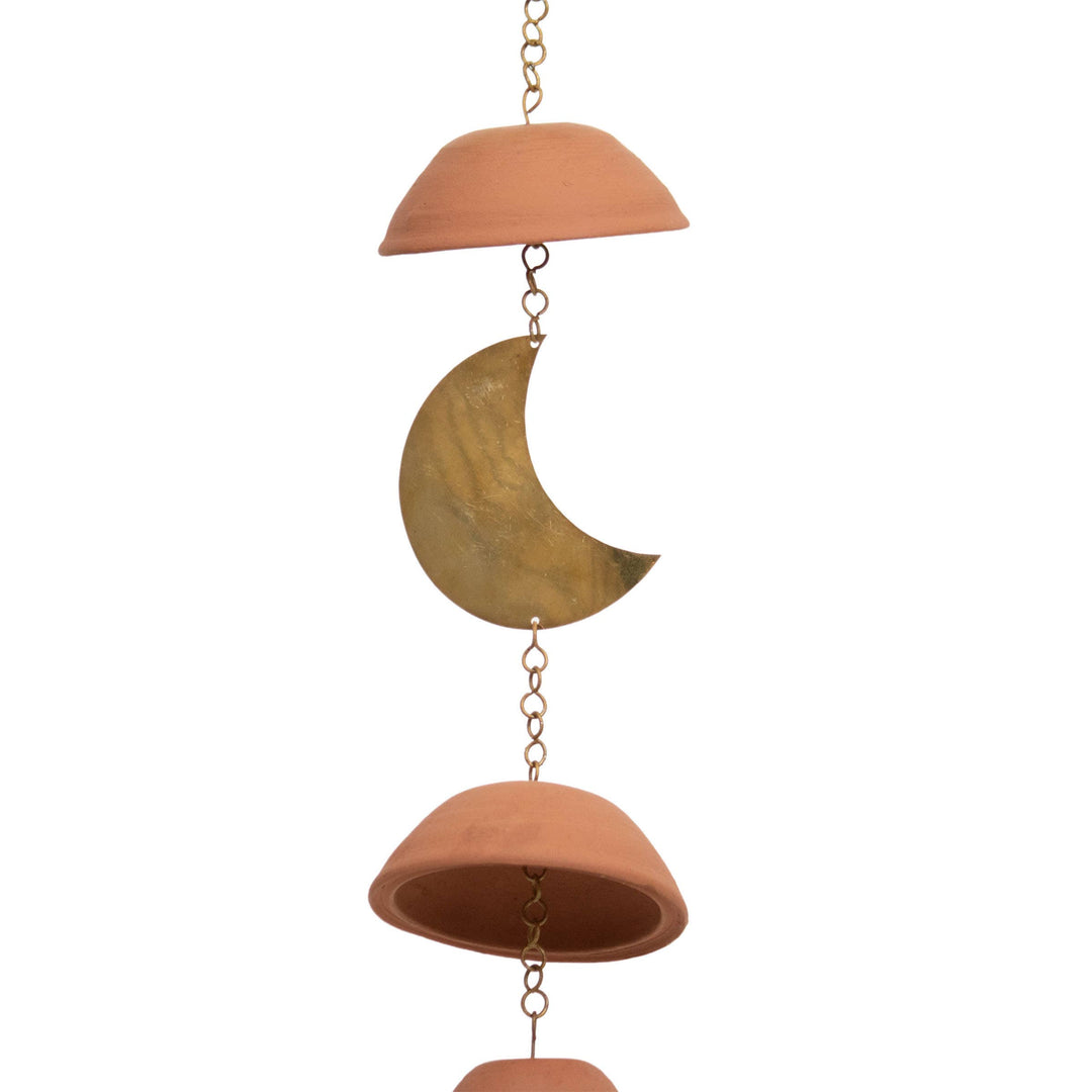 Moon Brass Terracotta &amp; Metal Hanging Wall Accent