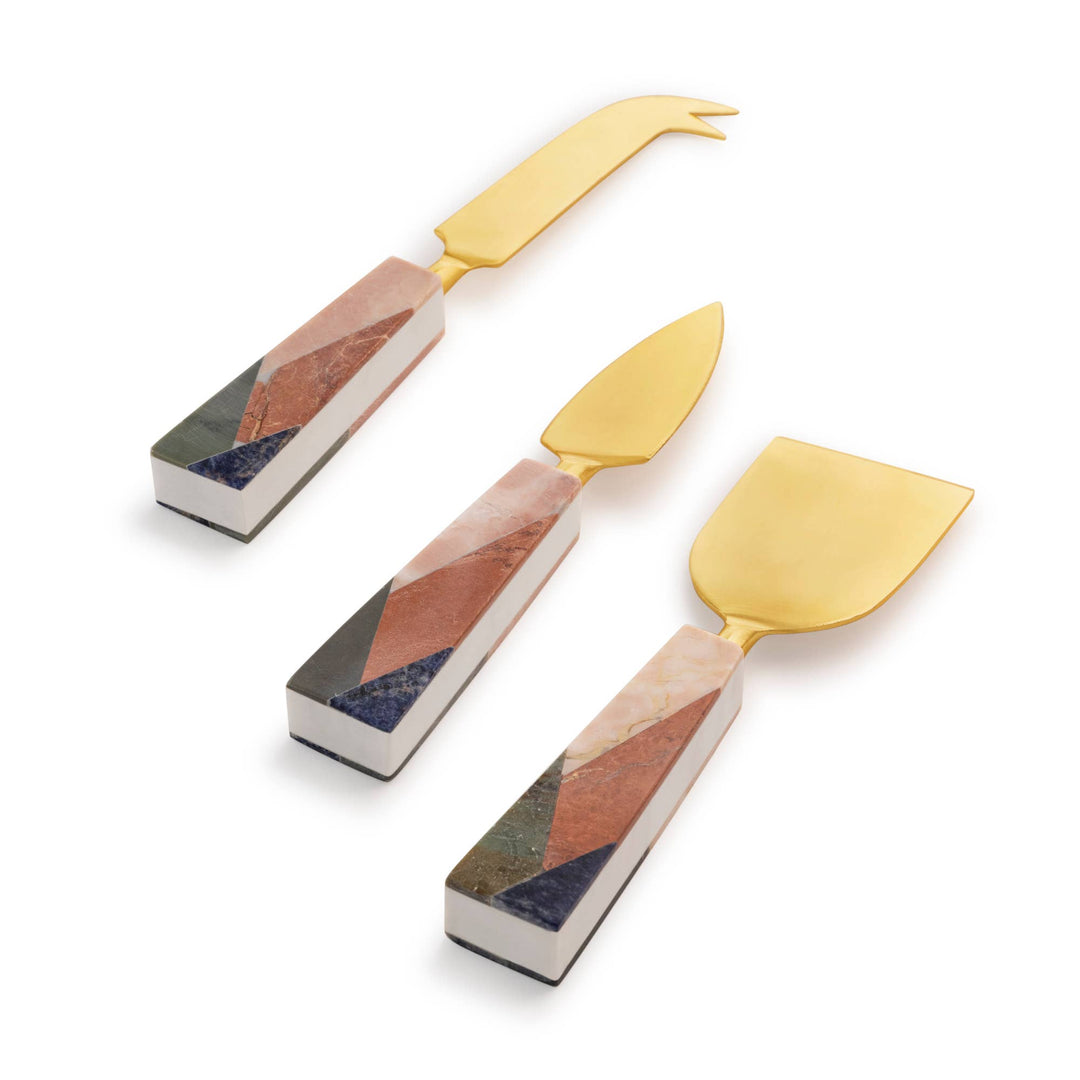 Galicia Marble Cheese Knives, Set of 3