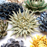 Ceramic Faux Flowers Succulents For Tabletop Or Wall Hangin: Peony Orange