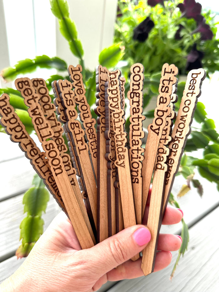 Everyday Plant Sticks/Signs: Happy Birthday