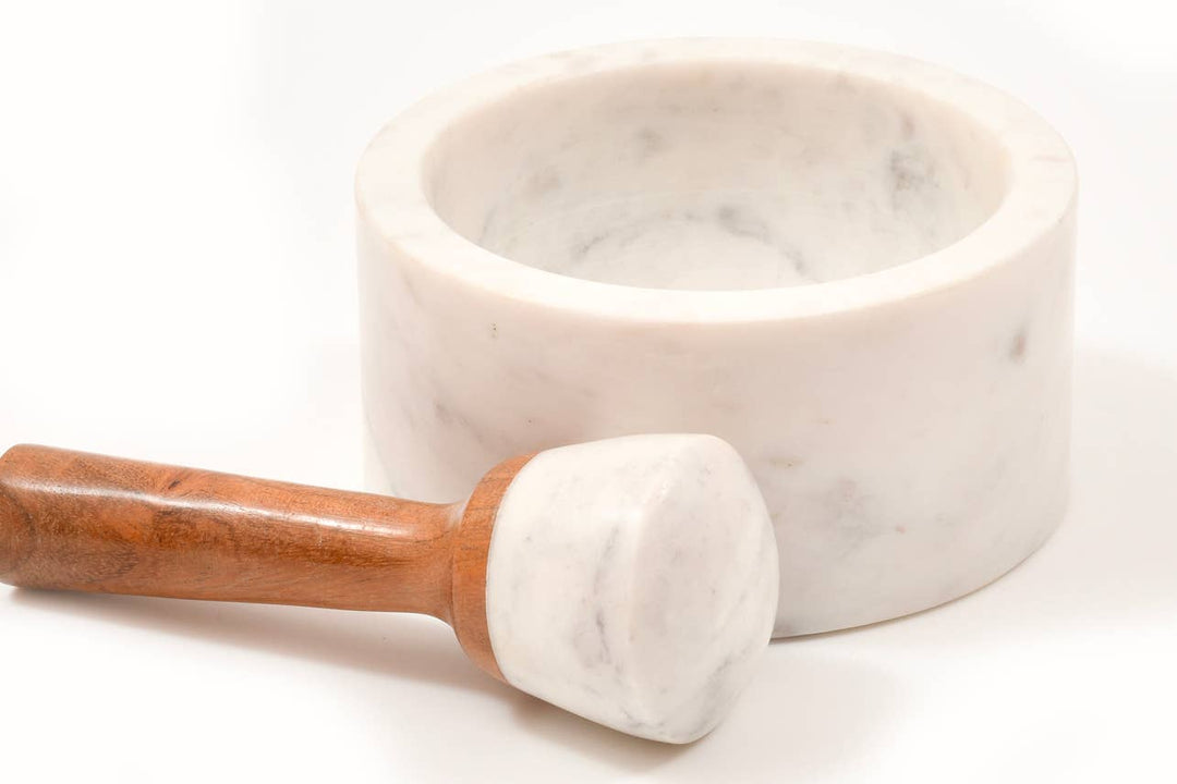 White Marble Mortar &amp; Pestle