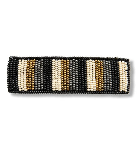 Theresa Striped Beaded Hair Barrette