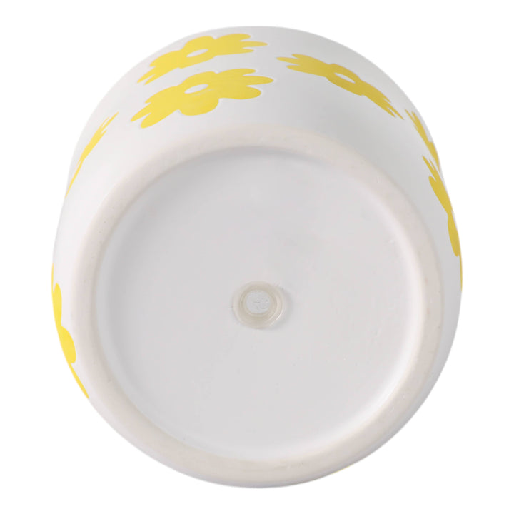 Ceramic Raised Flower Power Planter - White, 6 in.