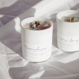 Botanical Crystal Candle Infused With Charged Gemstone: MOONSHINE