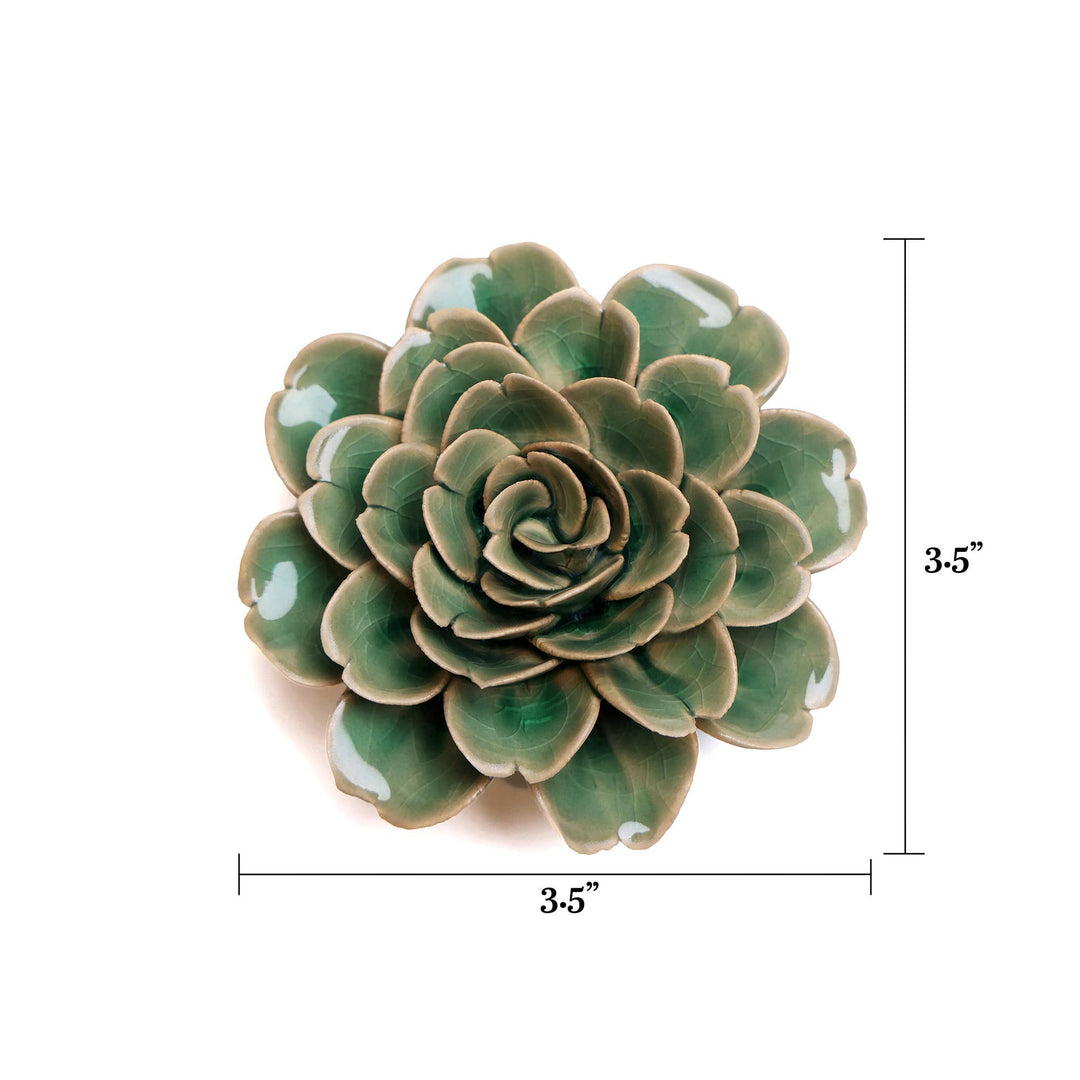 Hand Made Ceramic Wall Flower: Caramel