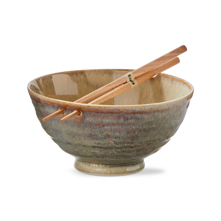 Akira Noodle Bowl Taupe Stoneware Everyday
