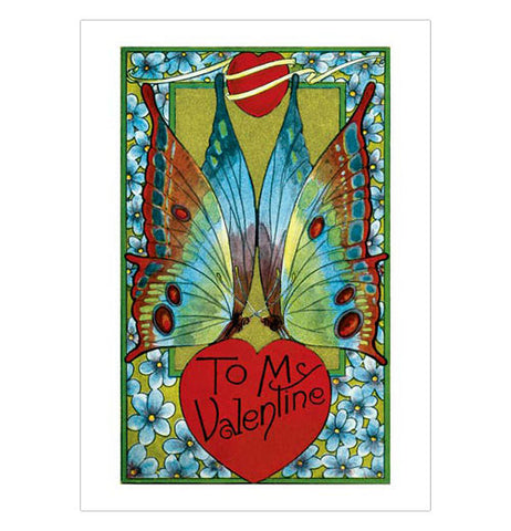 Valentine Heart with Butterfly Wings - Valentine's Day Card