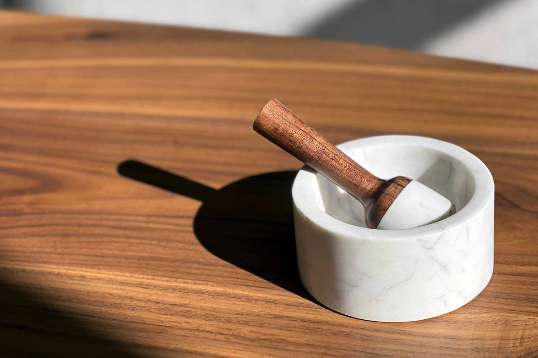 White Marble Mortar &amp; Pestle