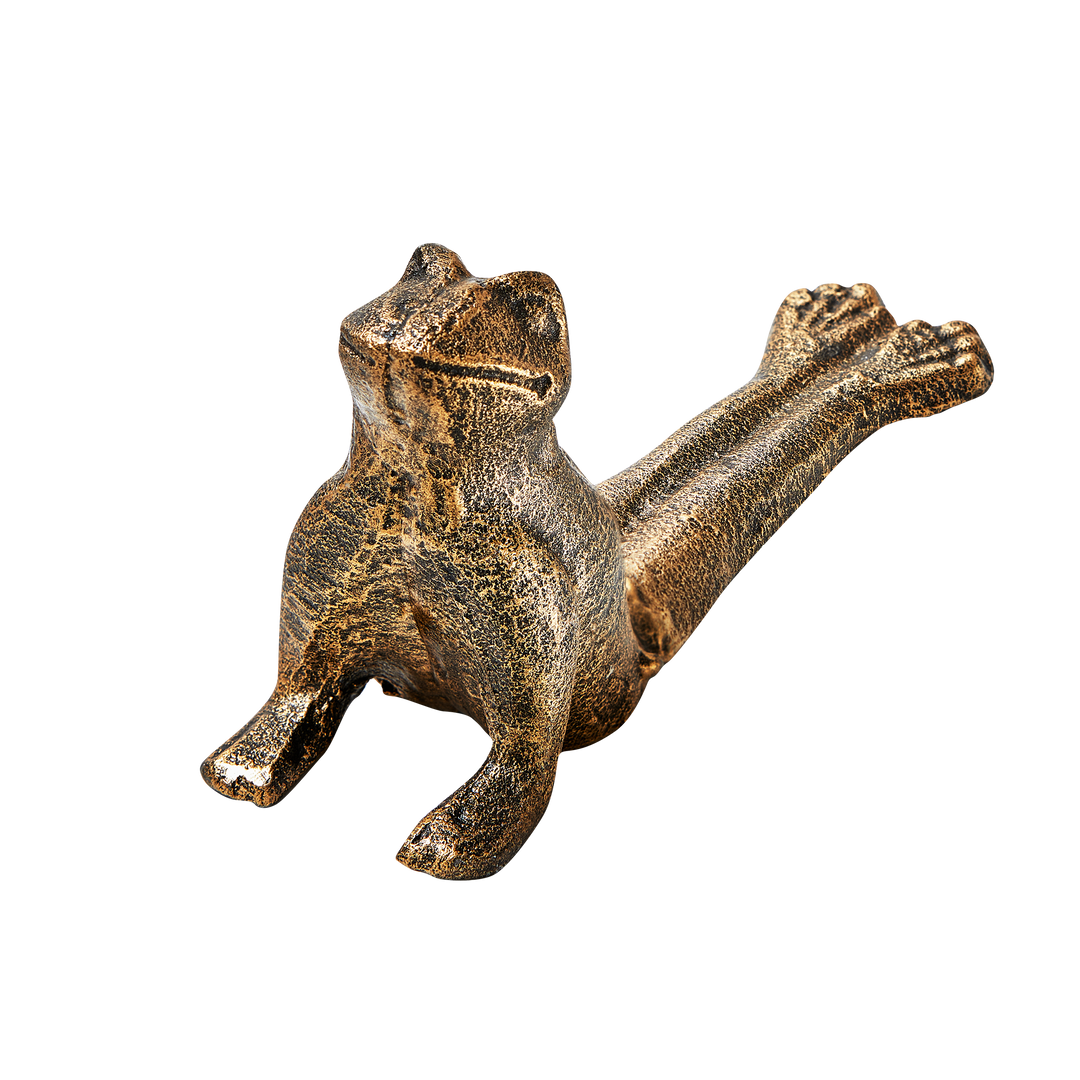 Frankie Frog Doorstop Antique Gold Finished Cast Iron