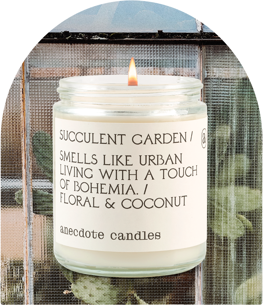 Succulent Garden (Floral &amp; Coconut) Candle: 7.8 oz Glass Jar