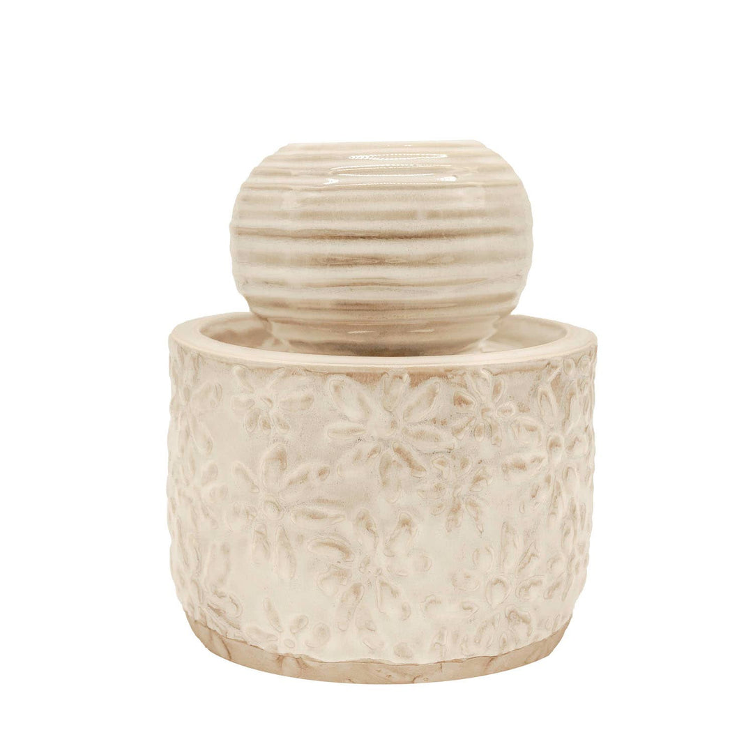 Abeline Antique Glaze Floral Garden Water Fountain