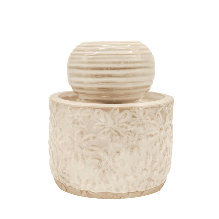 Abeline Antique Glaze Floral Garden Water Fountain