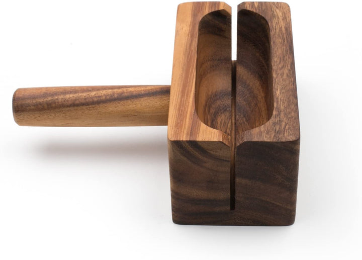 Ironwood Bagel Miter, Acacia Wood, 7" x 5.5" x 2.5"