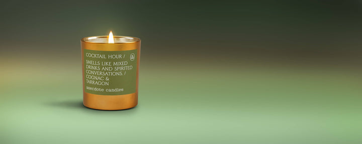 Cocktail Hour (Cognac &amp; Tarragon) Gold Tumbler Candle