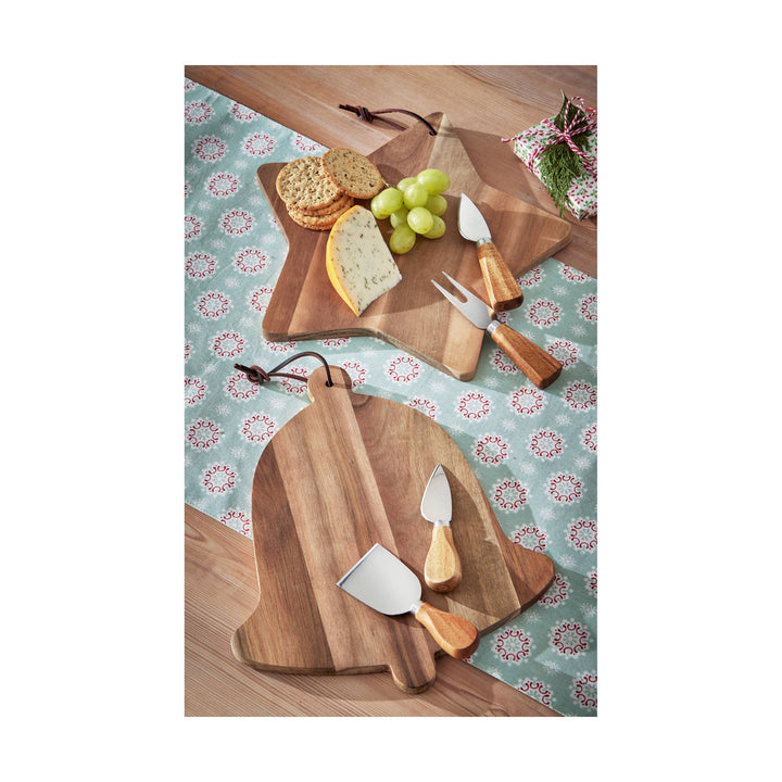 Star Board &amp; Cheese Utensil Set Natural Acacia Wood Everyday