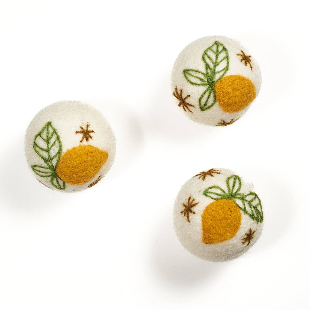 Wool Dryer Balls - Set of 3 RJW Lemon: Yellow
