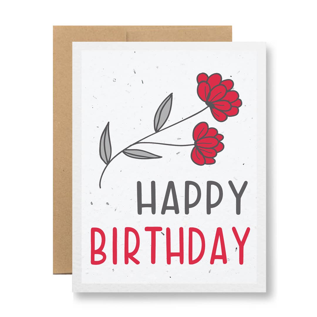 Seed Paper Greeting Card - Happy Birthday: Purple