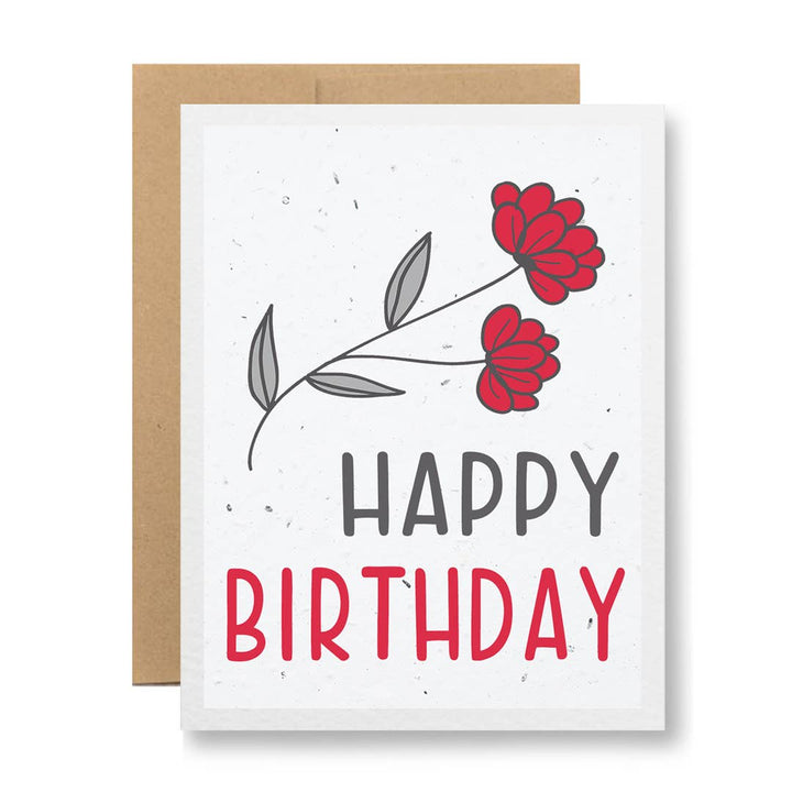 Seed Paper Greeting Card - Happy Birthday: Purple