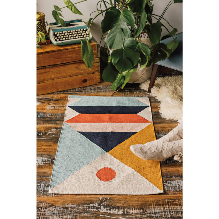 Kismet Colorful Woven Cotton Rug  2 x 3 ft