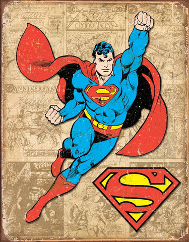 Superman Weathered Panels Tin Sign