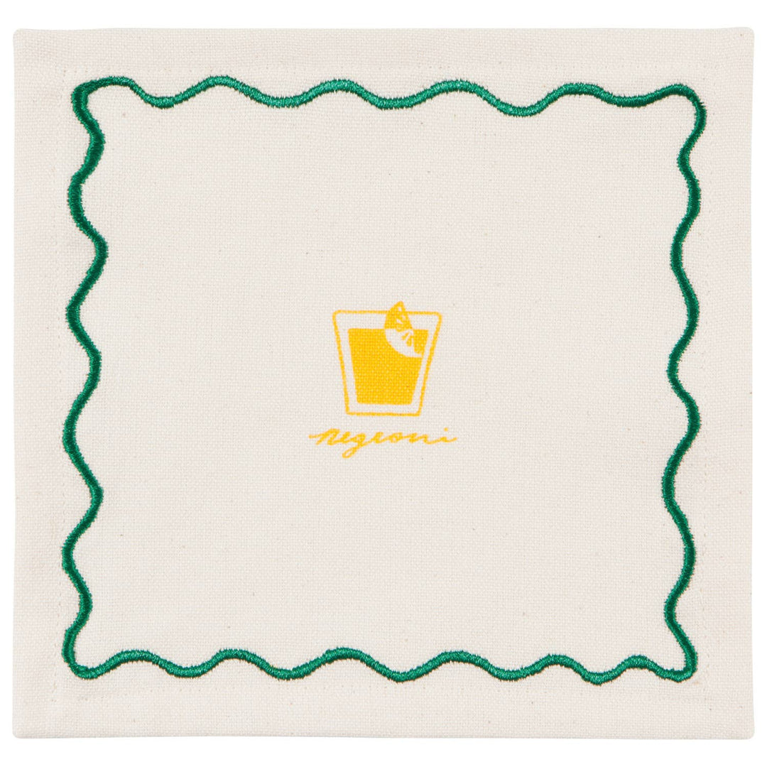 Happy Hour Cocktail Napkins Set of 4 Assorted: Off-White