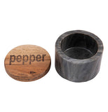Round Marble Salt & Pepper Containers