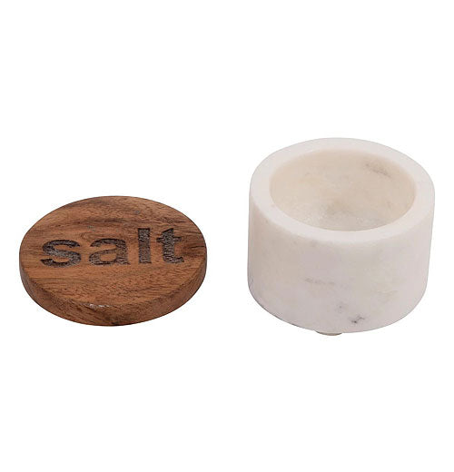 Round Marble Salt &amp; Pepper Containers