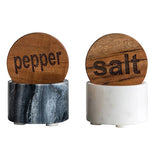 Round Marble Salt & Pepper Containers