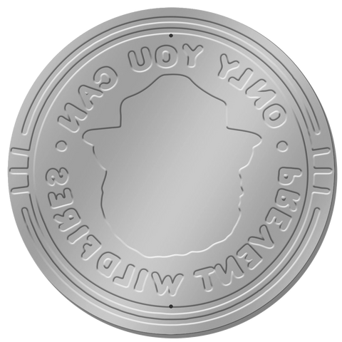 Round Smokey Bear Tin Sign