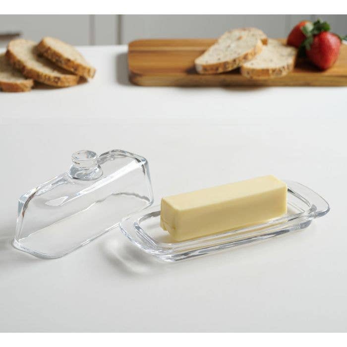 HIC Kitchen Glass Butter Dish With Lid
